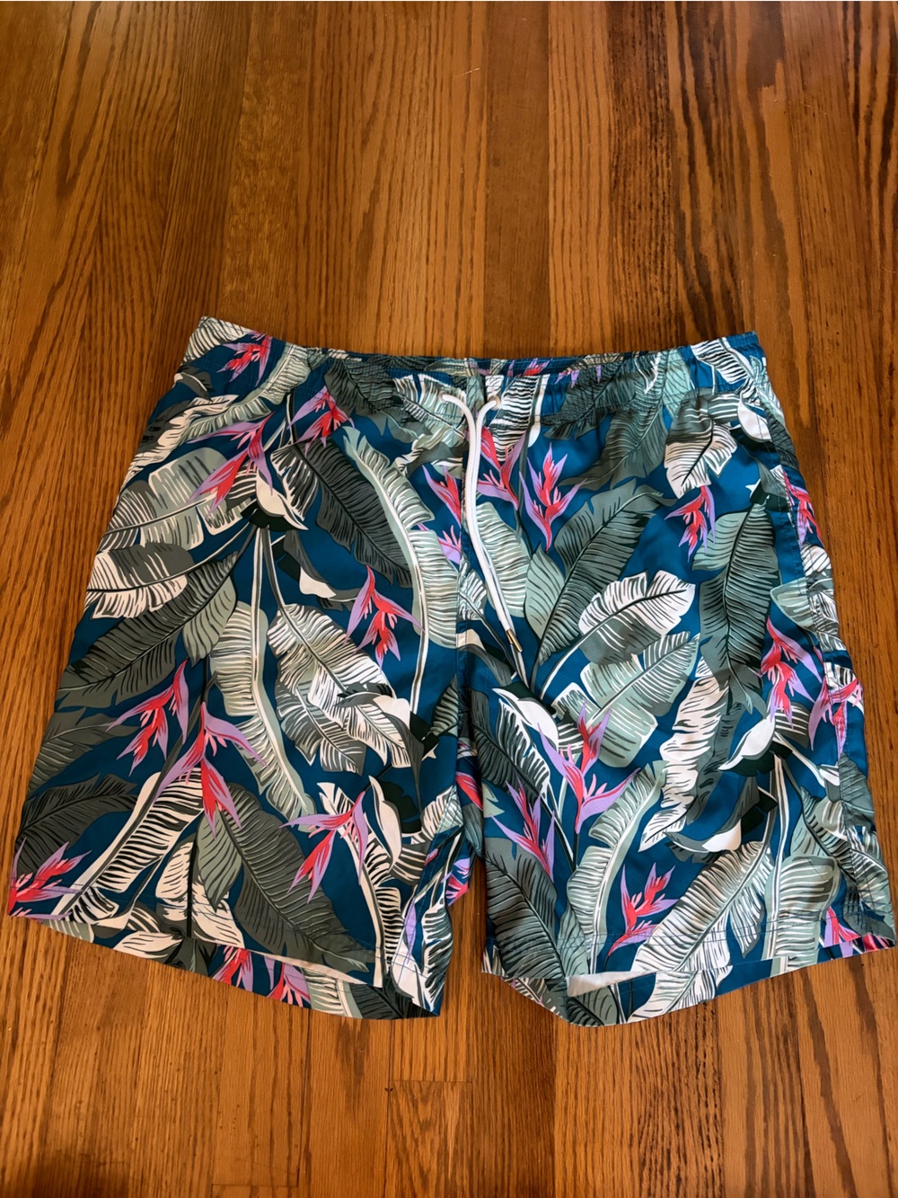 Lands End Men's L Tropical Print Swim Trunks